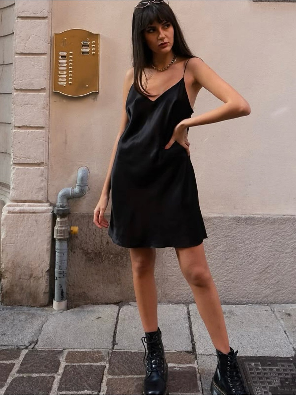 NEW J Crew Cupro Blend Classic Mini Slip Dress Black size 16